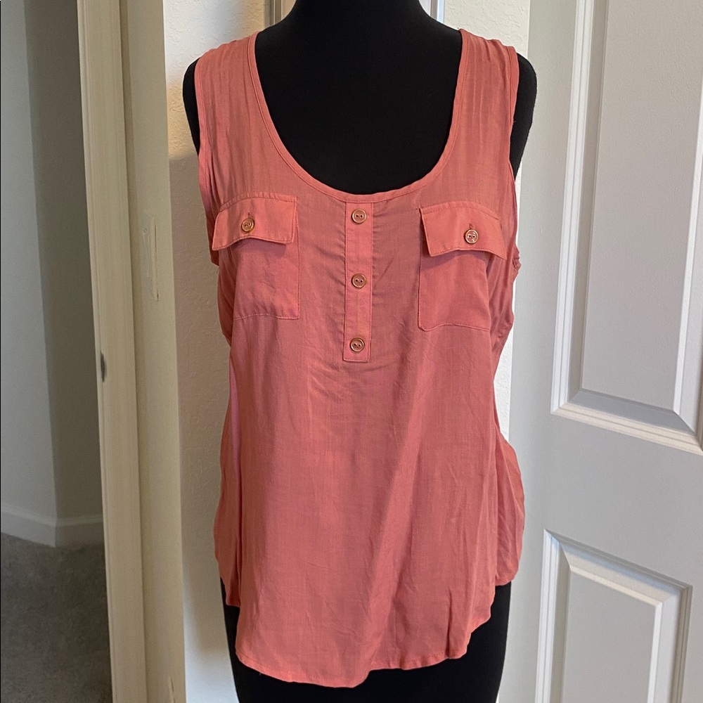 Active USA Coral Sleeveless Top